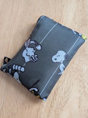 Snoopy Printed Dark Olive Compact Nylon Reusable Small Bag